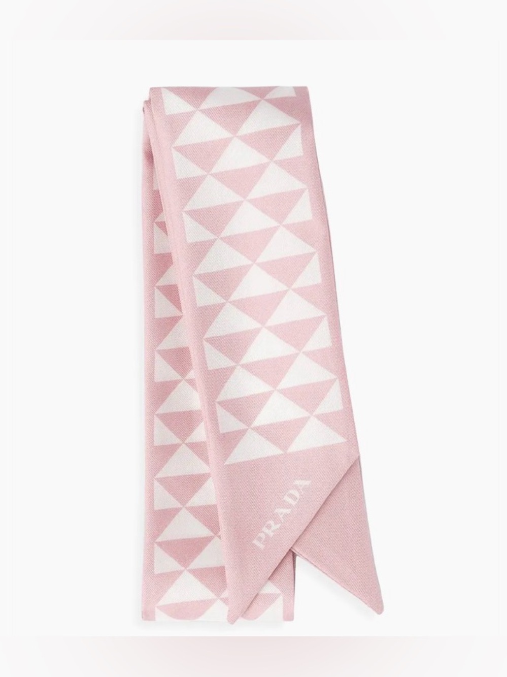 Prada Skinny Printed Silk Twilly Scarf